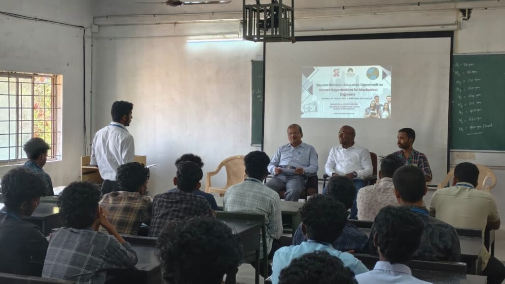 Mechanical engineering students attending abroad study seminar in Karpagam College of Engineering