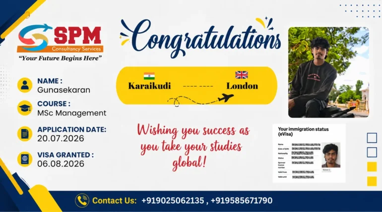 Coimbatore Study Consultancy – Gunasekaran’s Successful Journey from Karaikudi to London