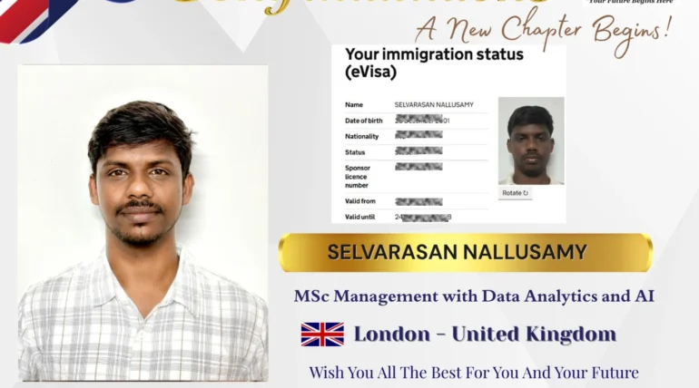 Student Success Story: Studying MSc Management with Data Analytics and AI in the UK with SPM Consultancy Services