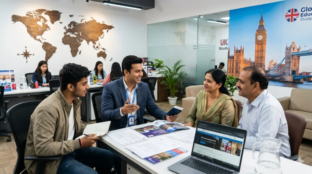 SPM Consultancy advisor guiding Indian student and parents as a dedicated abroad consultancy for UK study visa